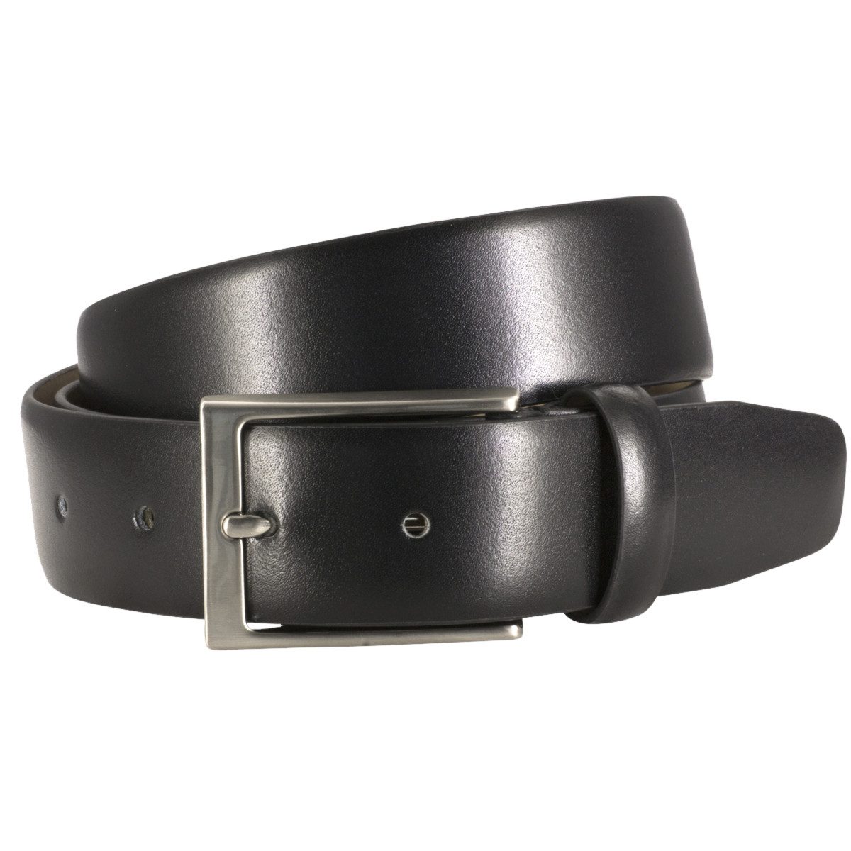 LINDENMANN Ledergürtel Ledergürtel Herren bombiert schwarz Überlänge Lindenmann