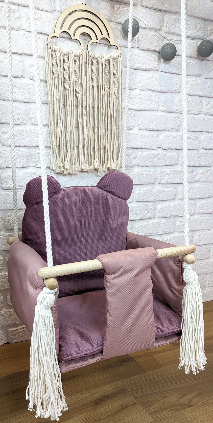 Pamek Einzelschaukel Suße Kinderschaukel Babyschaukel mit Gurt Schaukel Hol günstig online kaufen