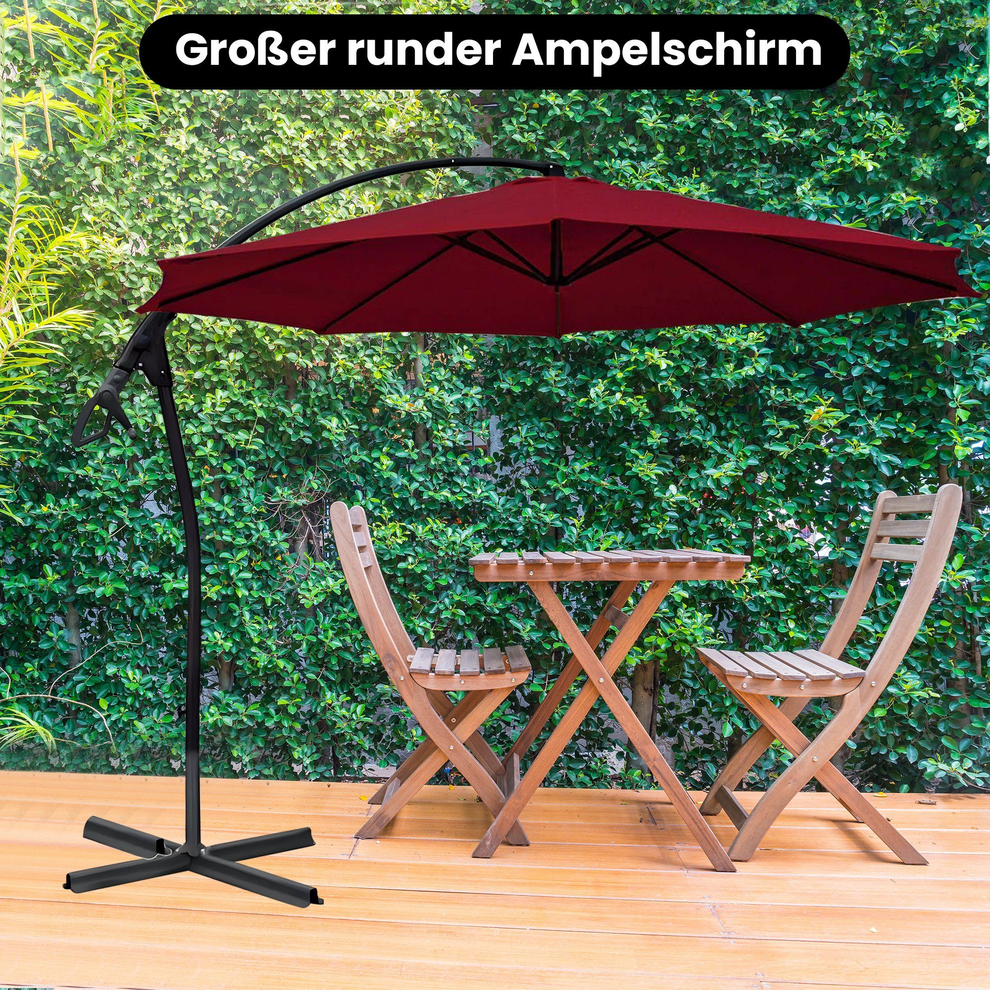 habeig Ampelschirm WASSERDICHT Ampelschirm 3m Marktschirm günstig online kaufen