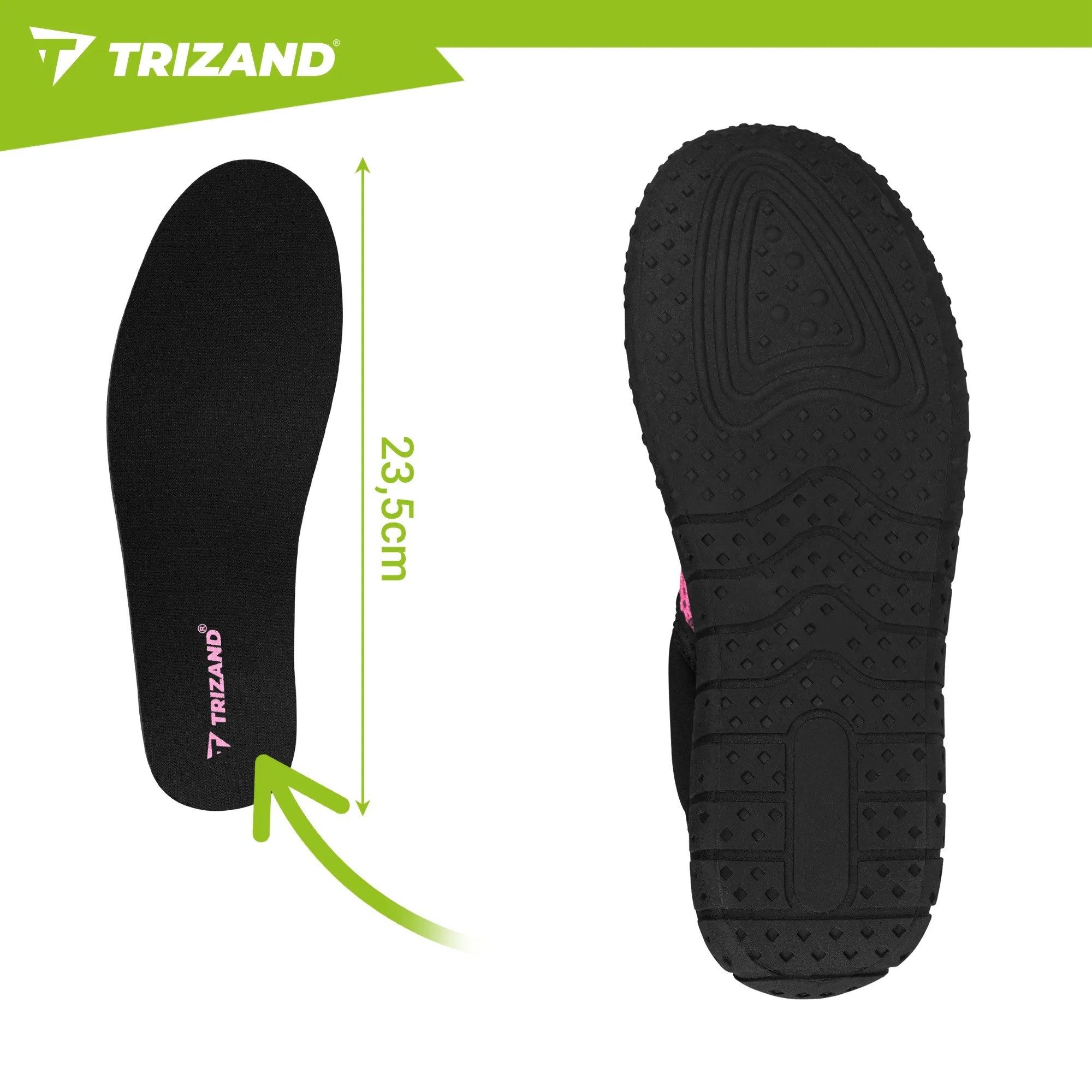 Trizand Badeschuhe Strandschuhe Wassersportschuhe Wasserschuh (Spar-Set, 1-tlg., 36) rutschfest, 5 mm Sohle, schnelltrocknend, Mesh