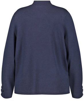 Samoon Sweatshirt Feinstrick-Pullover mit Raffungen am Arm