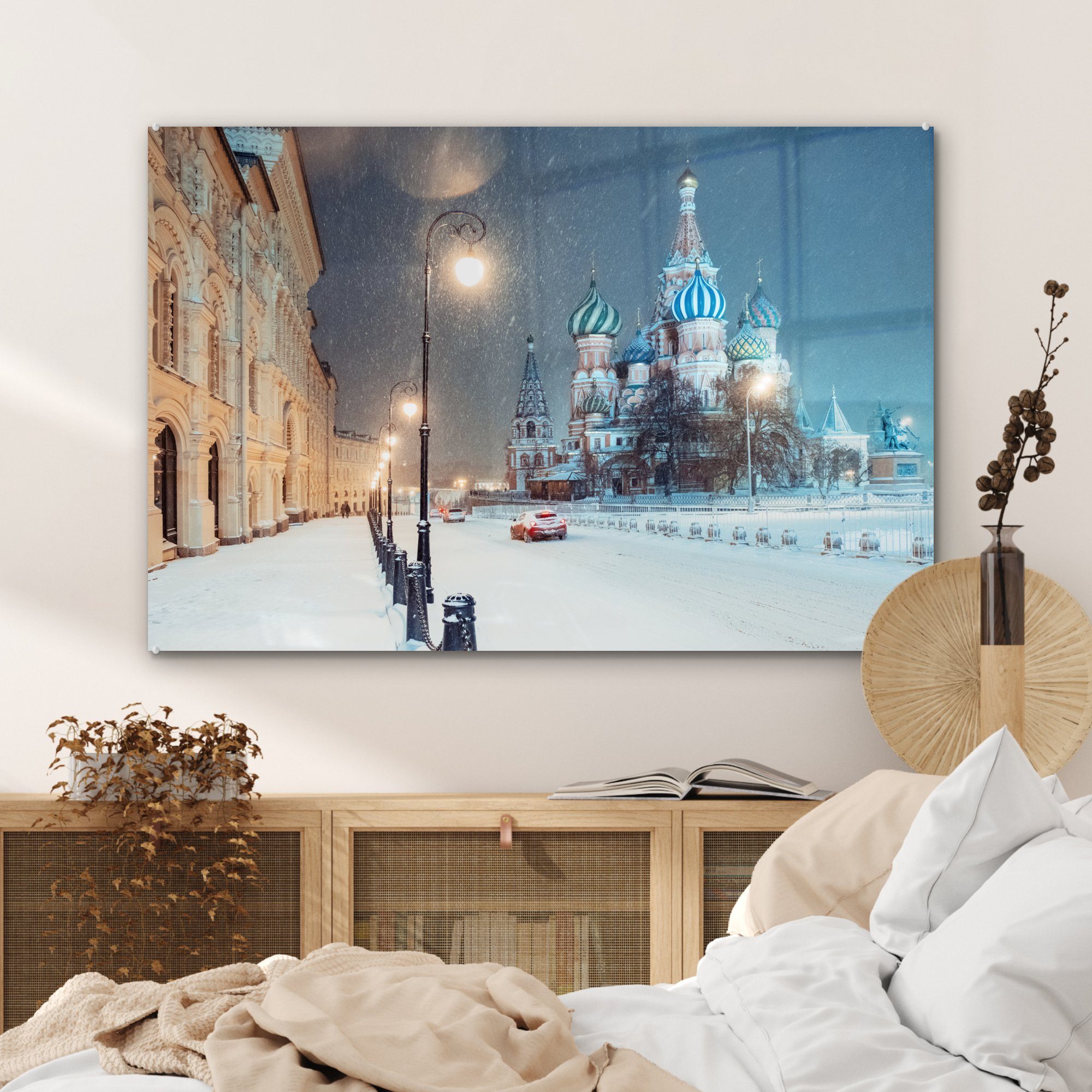 Moskau, St), Wohnzimmer MuchoWow Schneesturm Acrylglasbilder (1 Schlafzimmer & in Acrylglasbild