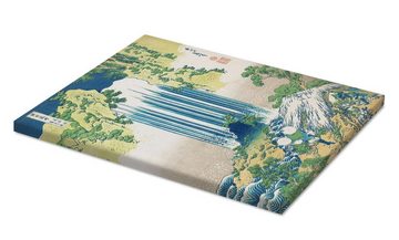 Posterlounge Leinwandbild Katsushika Hokusai, Der Yoro-Wasserfall in der Provinz Mino, Wohnzimmer Malerei