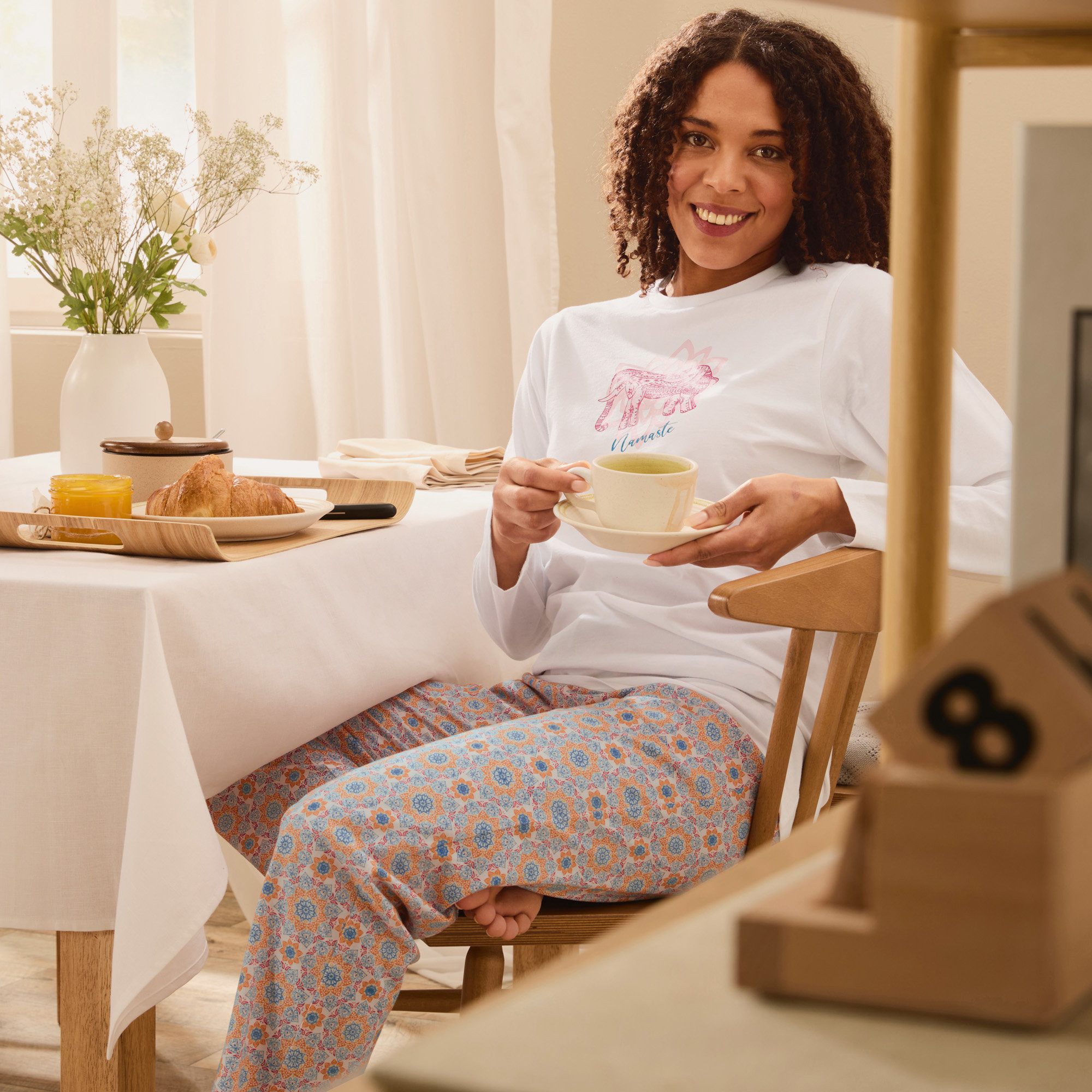 REDBEST Pyjama Damen-Schlafanzug Single-Jersey gemustert