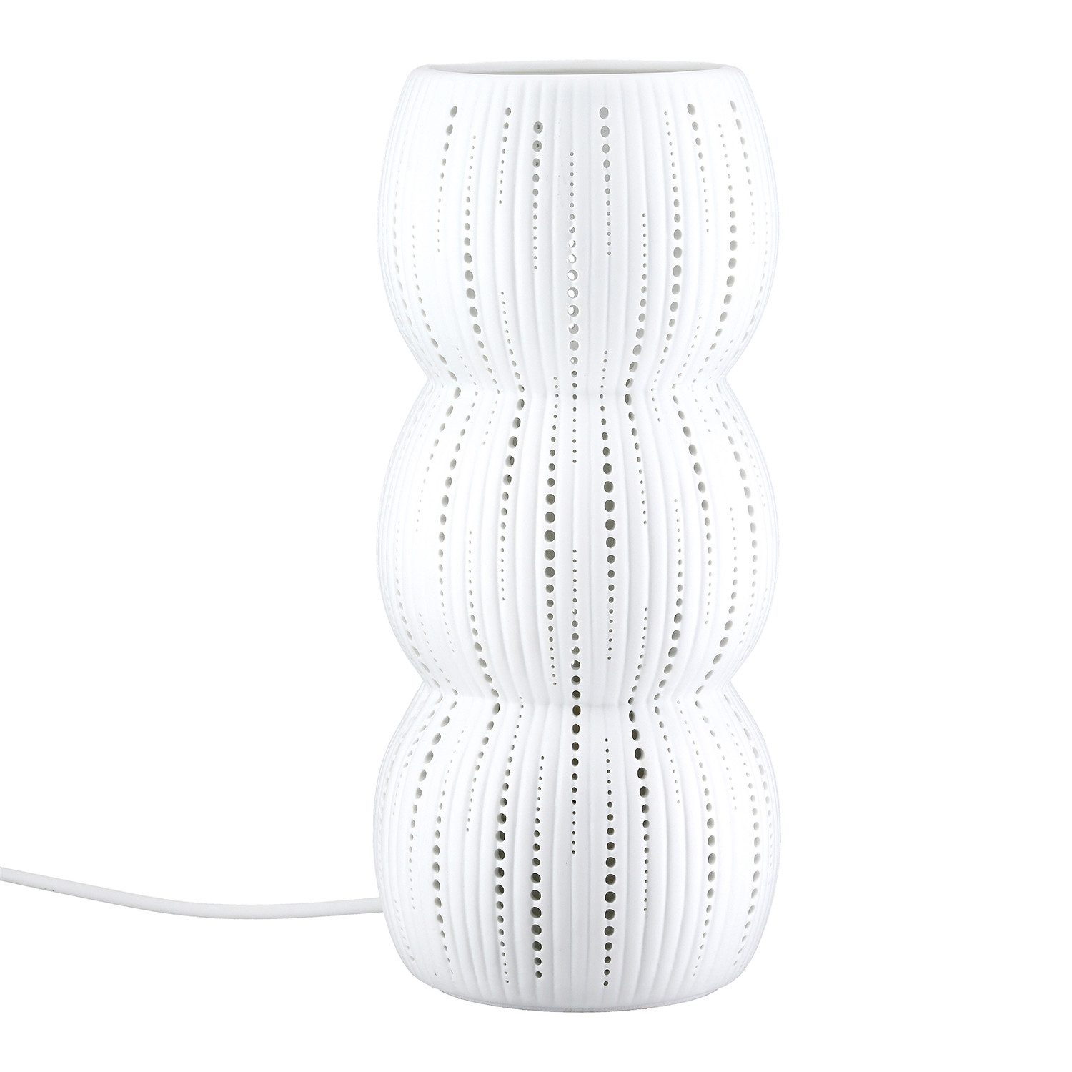 GILDE Tischleuchte FALCO Tischleuchte - weiß - Porzellan - Höhe 28cm x Ø 12cm - Dekolampe, Tischlampe - Schreibtischlampe - Nachttischlampe