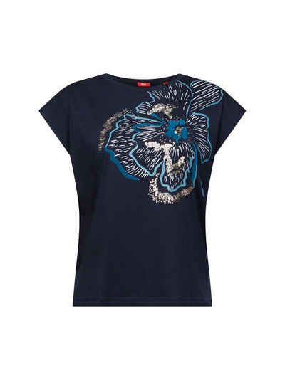 Esprit Collection T-Shirt Ärmelloses T-Shirt mit Print und Pailletten (1-tlg)