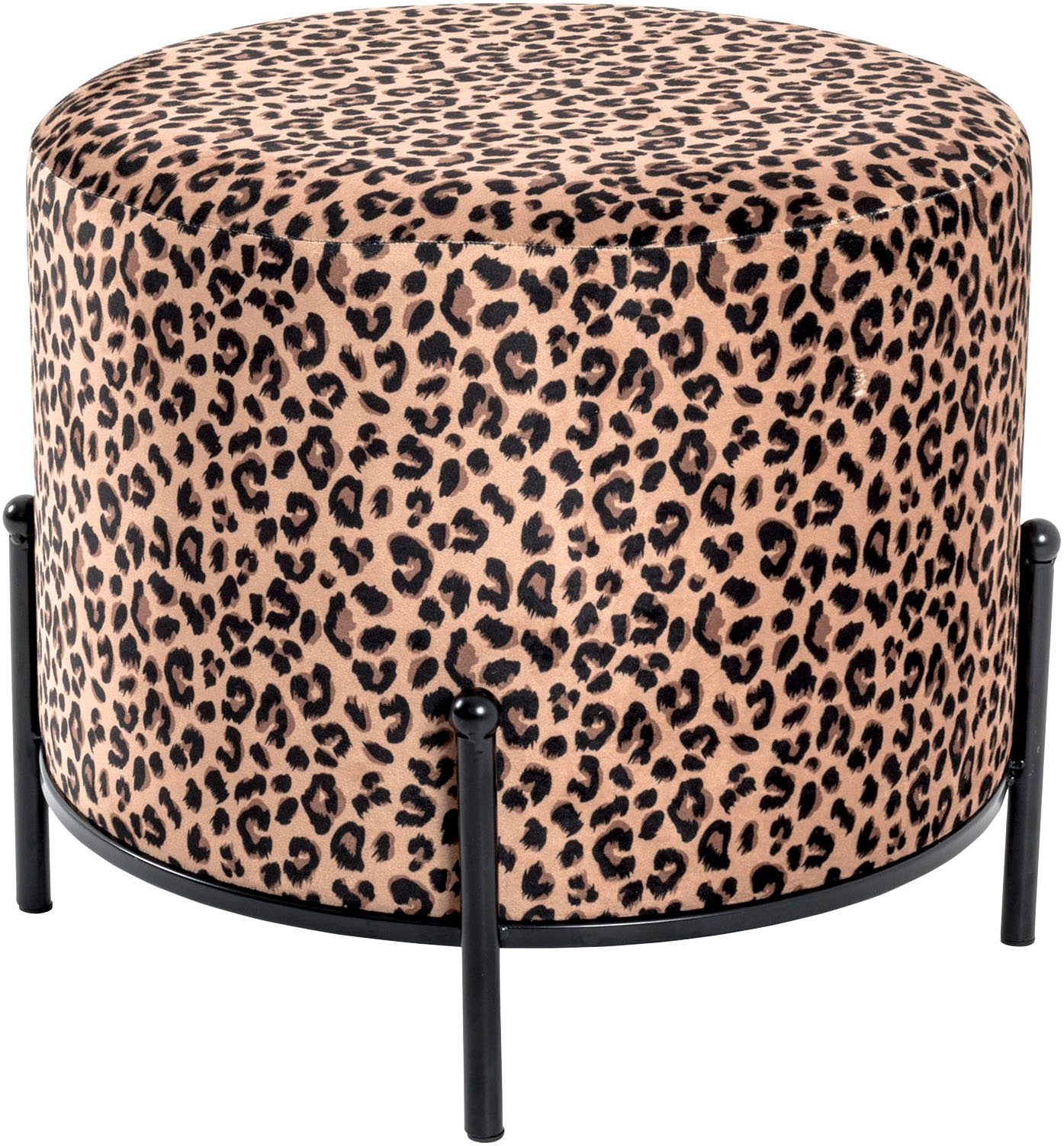 HAKU Hocker Pouf, Schemel, Stockerl, rund - aus Textil Gold - Ø/H 48/40 cm