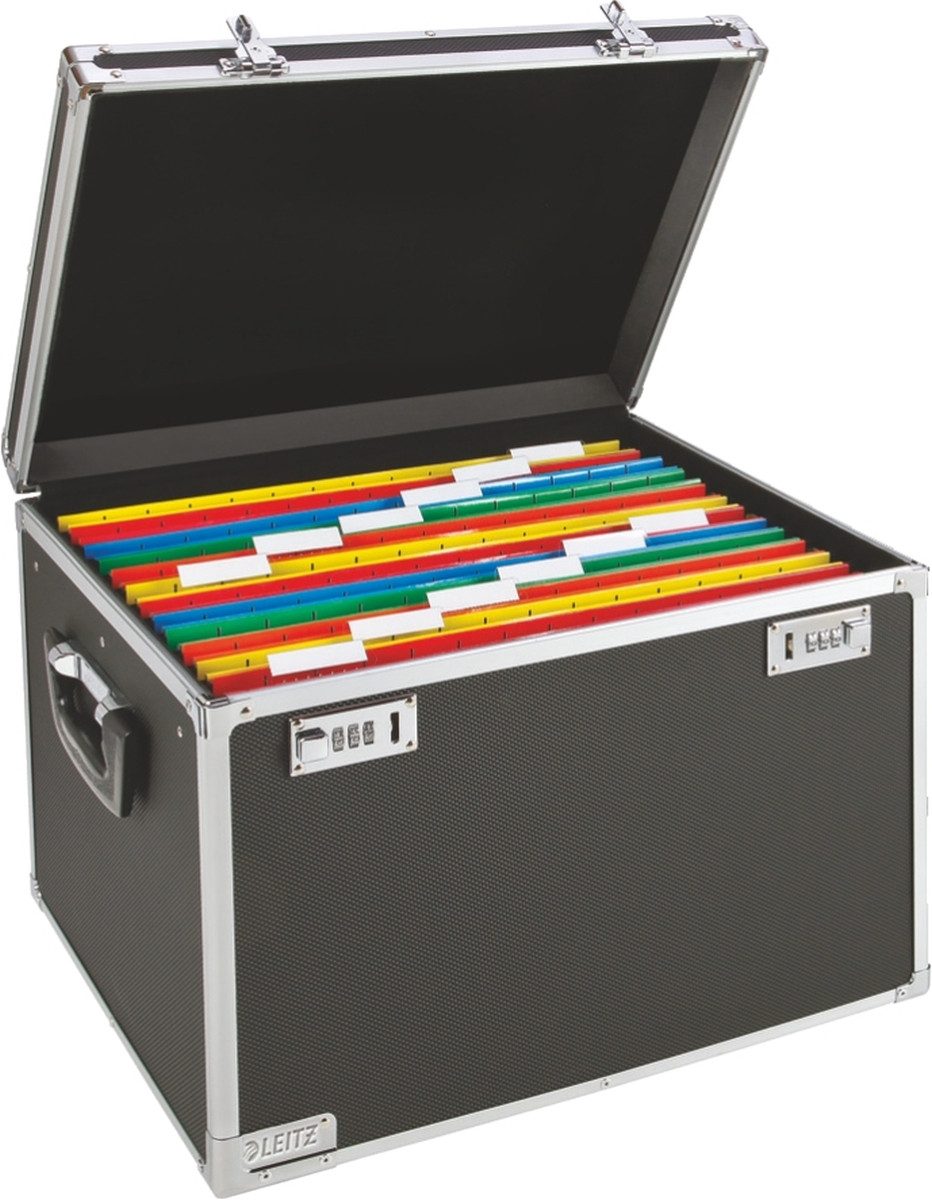 LEITZ Aufbewahrungsbox Hängemappenbox ca. 30 Mappen 398x345x375mm schwarz/chrom