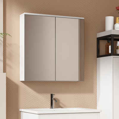 EXTSUD Spiegelschrank Spiegelschrank,Badezimmerschrank Breite 60 cm mit Ablageflächen