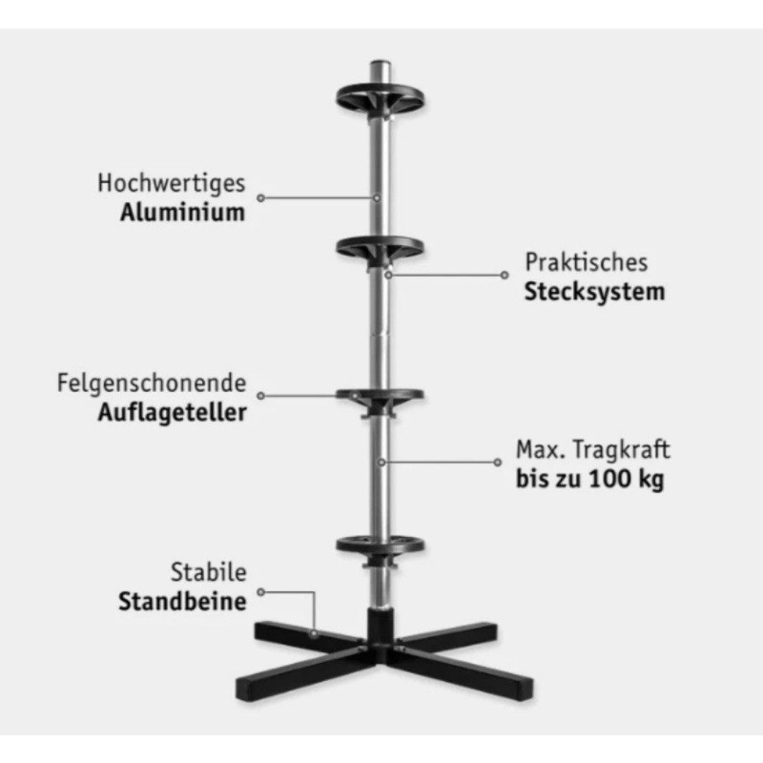 muchen Felgenbaum Felgenständer Felgenbaumwagen Reifenständer für 4 Reifen bis 100kg