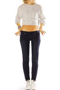 be styled Low-rise-Jeans Low Rise Hüftjeans Hose hüftige Röhrenjeans Skinny - Damen - j18L-1 mit Stretch-Anteil, 5-Pocket-Style