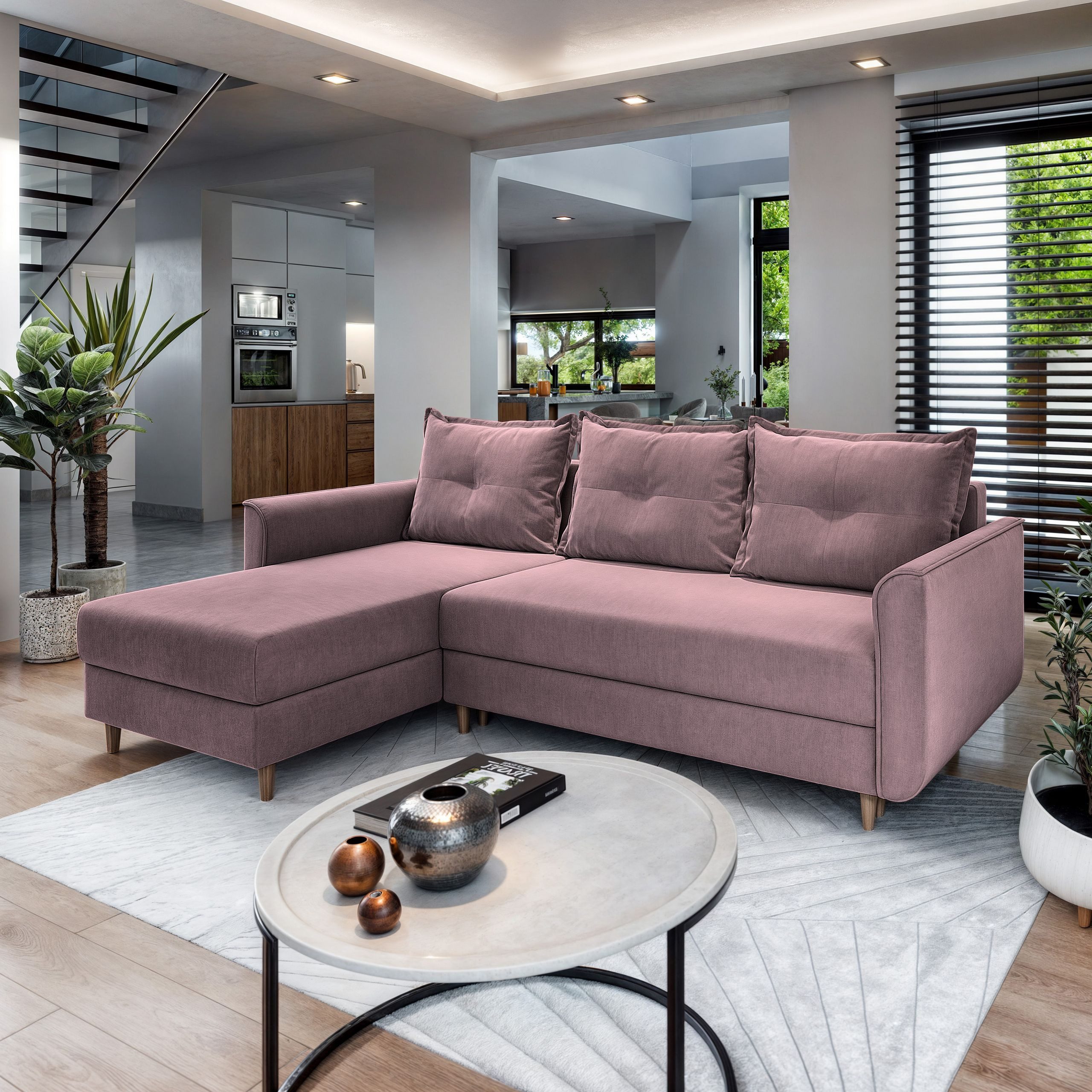 Masseno Ecksofa PISAN mit Schlaffunktion L-Form, günstig online kaufen