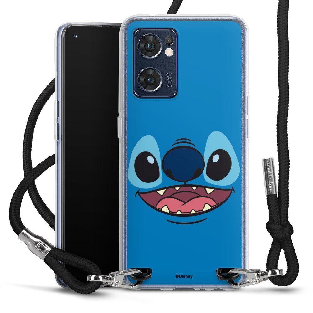DeinDesign Handyhülle Lilo & Stitch Disney Offizielles Lizenzprodukt Stitch Closeup, Oppo Find X5 Lite Handykette Hülle mit Band Case zum Umhängen