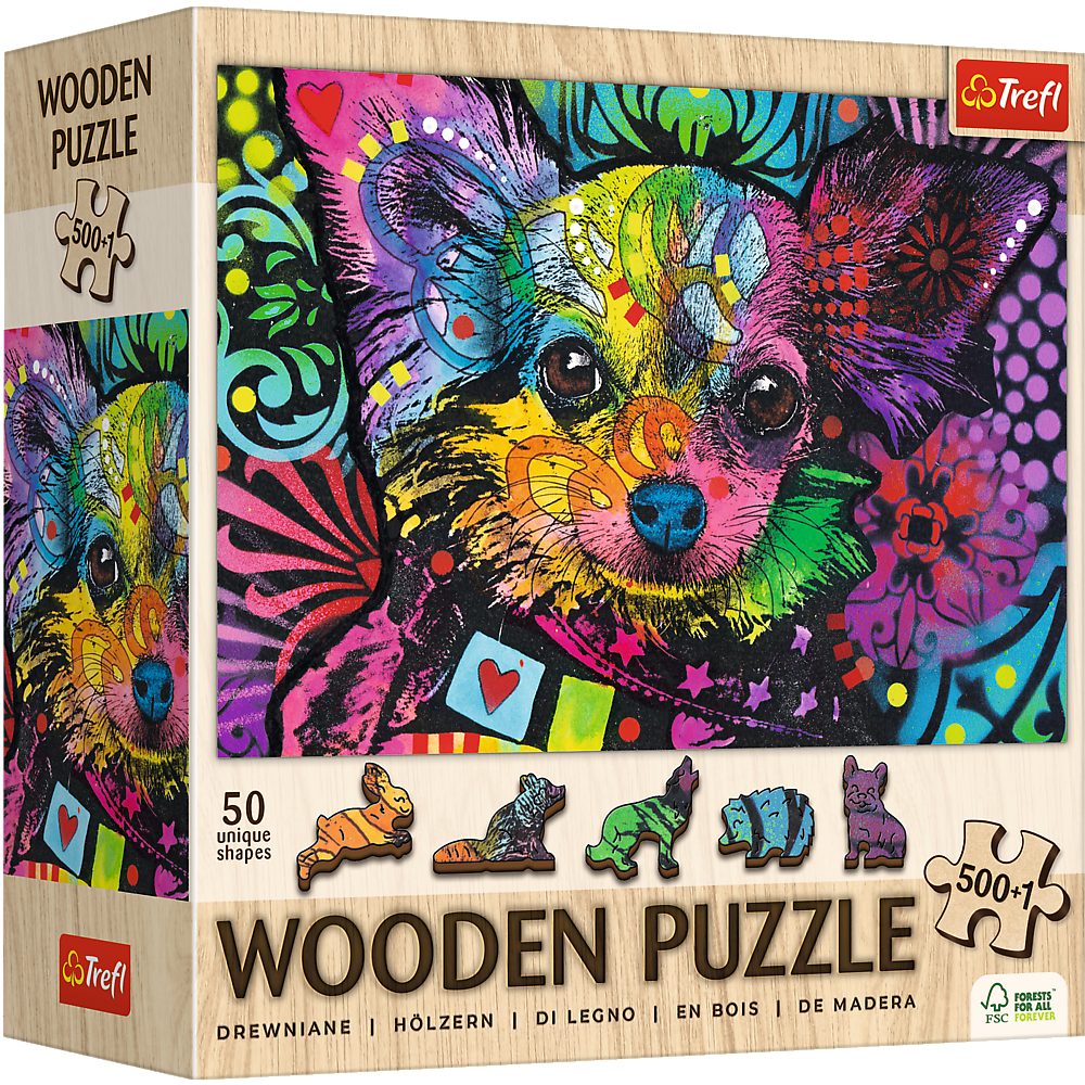 Trefl Пазлы Trefl, Wood Craft, Bunter Welpe, 500+1 Teile Holzpuzzle, 501 Пазлыteile