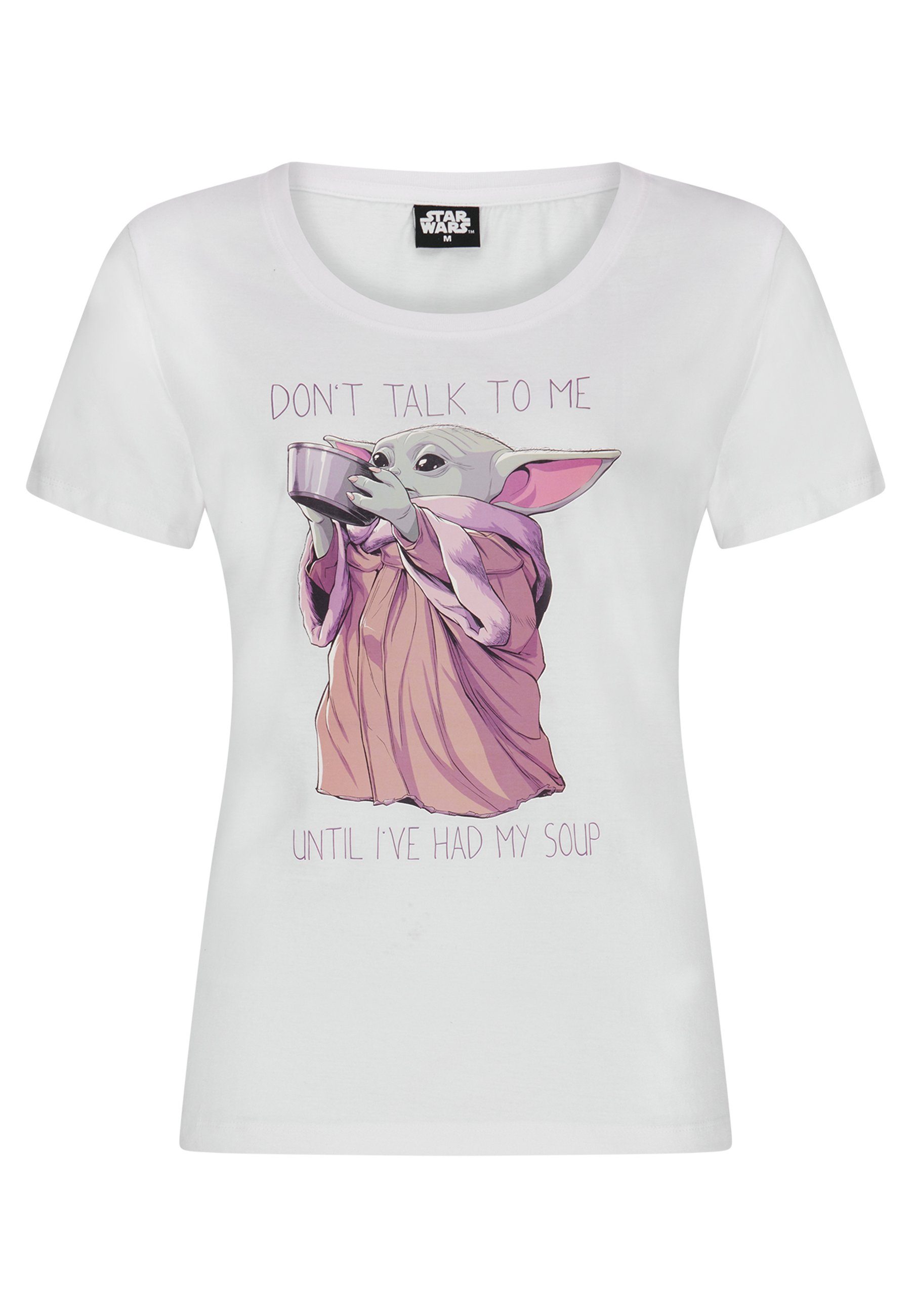 T-Shirt T-Shirt Wars Damen Baumwolle Shirt, Oberteil 100% kurzarm Star Material: Yoda