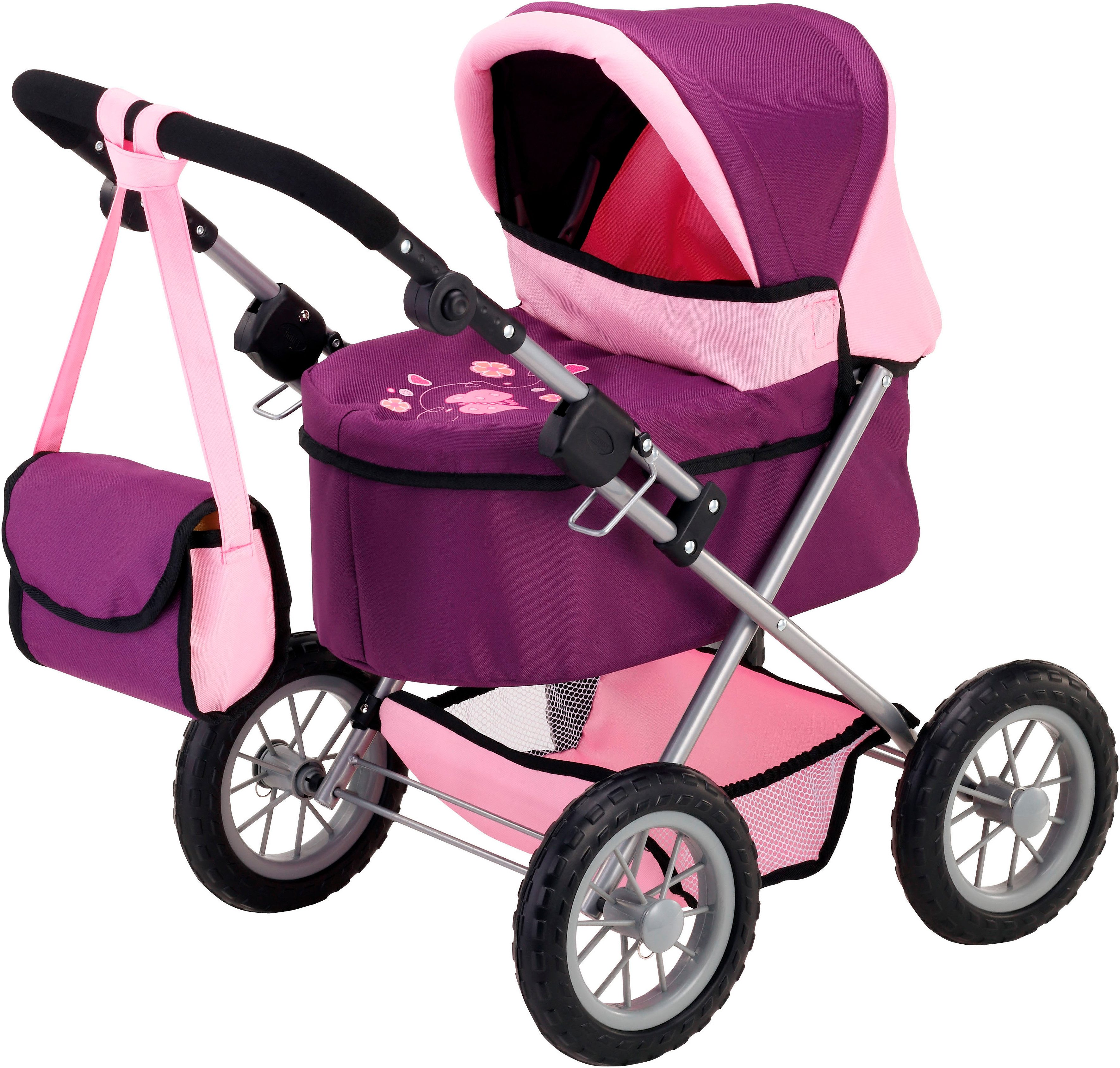 Bayer Puppenwagen Trendy, (3-tlg), inklusive Puppen-Reisebett und Umhängeta günstig online kaufen