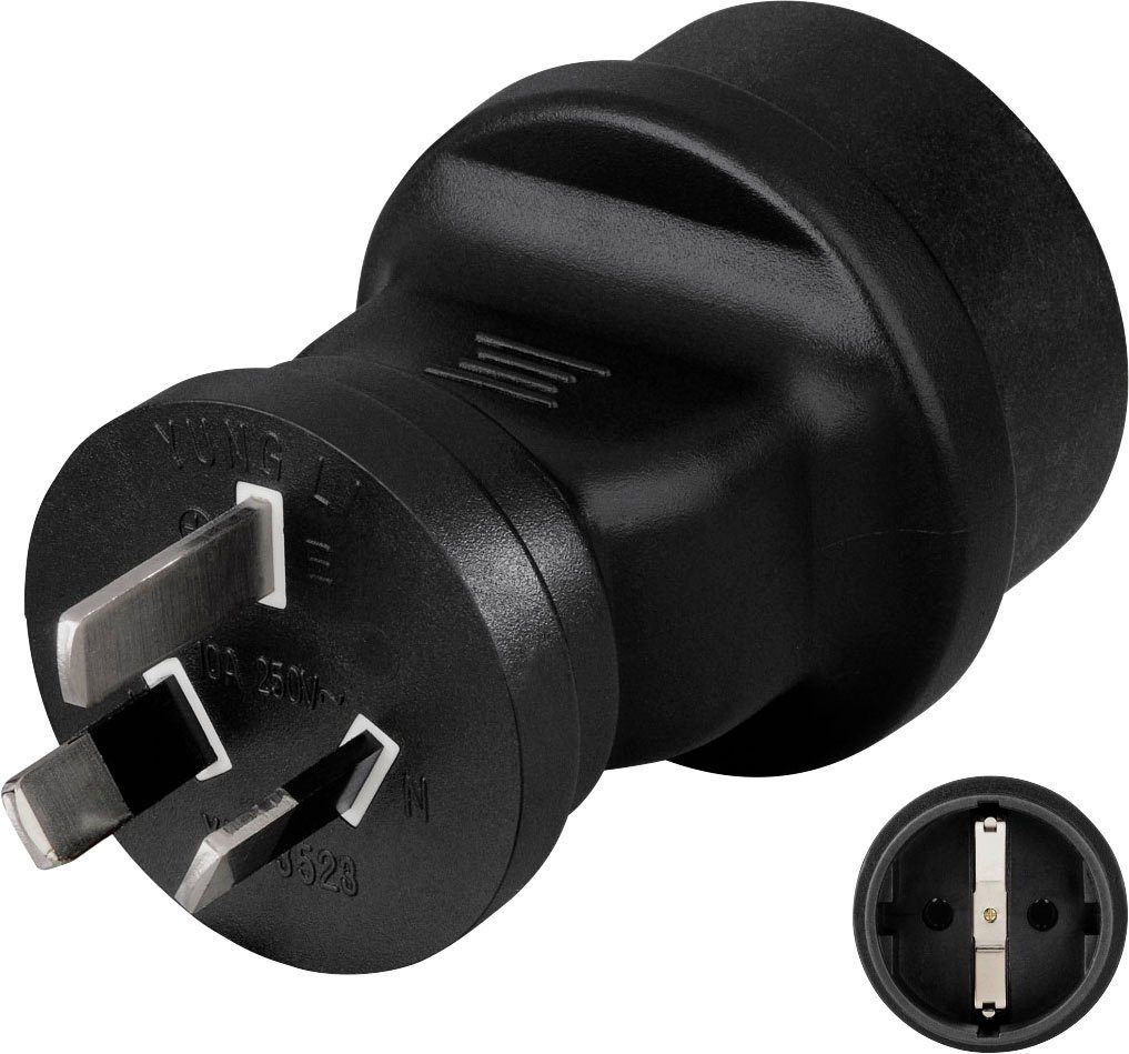 Hama Reisestecker Adapter China/Australien Reiseadapter Typ F (Schuko) zu nicht vorhanden, mit deutschem Adapter Euro