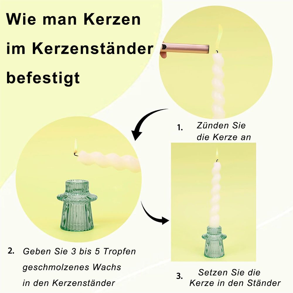AFKSMILE Kerzenhalter 6er-Set Glas-Kerzenhalter, 2-in-1-Teelichthalter für Tischdekorationen, Doppelseitige Vintage-Kerzenhalter aus geripptem für Dinnerpartys – Bild 5 von 5