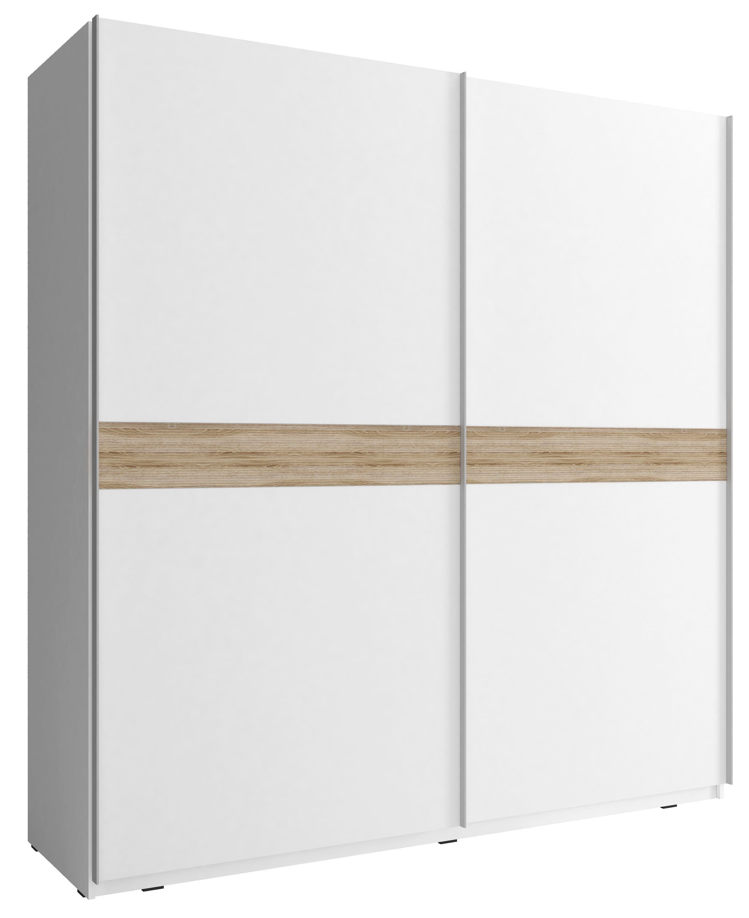 MOEBLO Kleiderschrank NELE VI (Wohnzimmerschrank 2-türig Schrank Gaderobe Schiebtüren, Schwebetürenschrank mit Einlegeböden und Kleiderstange) - (BxHxT): 150/200x214x63cm
