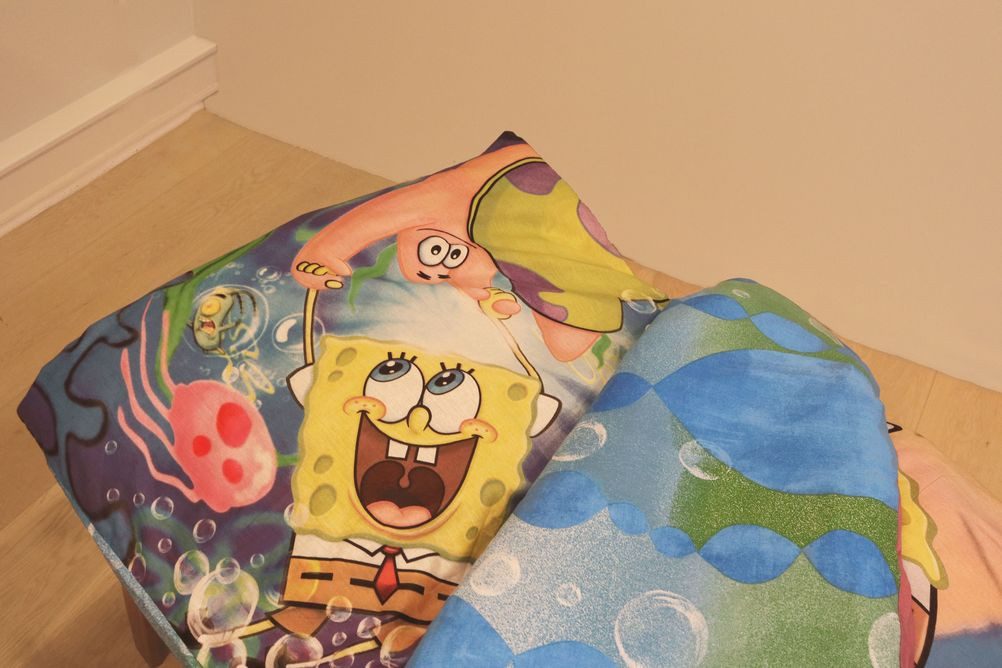 KK Shopping Kinderbettwäsche Spongebob Wende Bettwäsche Set 2 tlg. 135 x 200 cm 80 x 80cm, 1 teilig, Langlebig