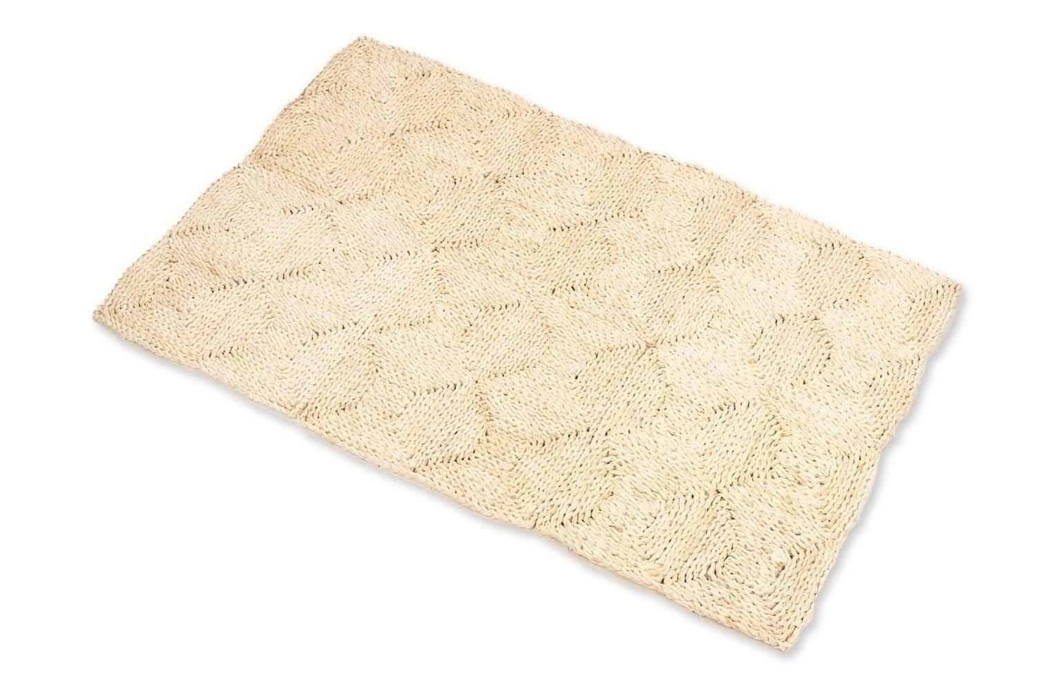 NaDeco Teppich Strohteppich 60cm x 90cm mit 4 Karos Maisstrohteppich Natur günstig online kaufen