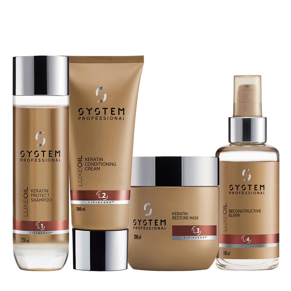 System Professional Haarpflege-Set System Professional LuxeOil Set – Shampoo - Conditioner - Maske - Öl, 4-tlg., reichhaltig