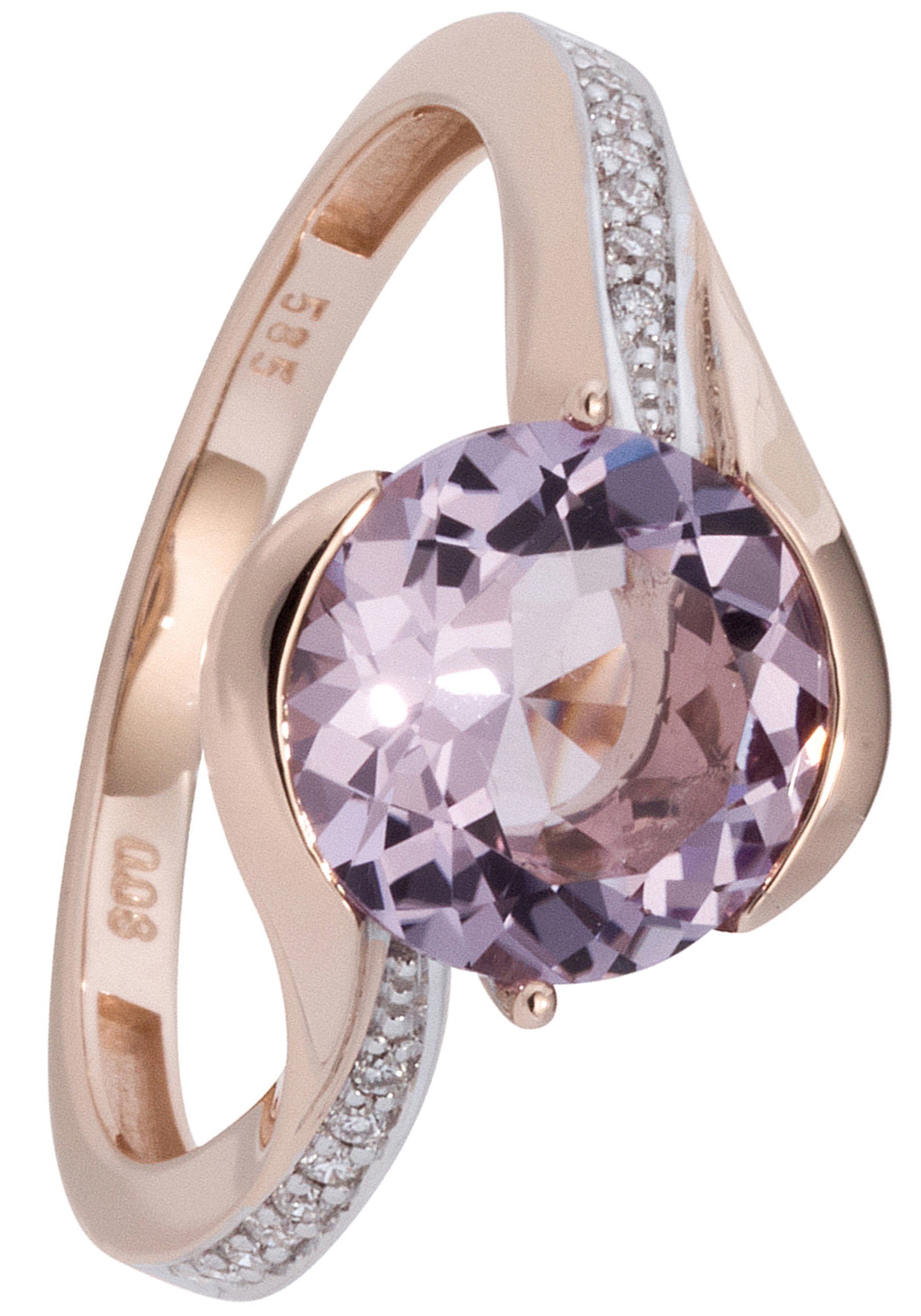 JOBO Fingerring Ring mit Amethyst und 16...