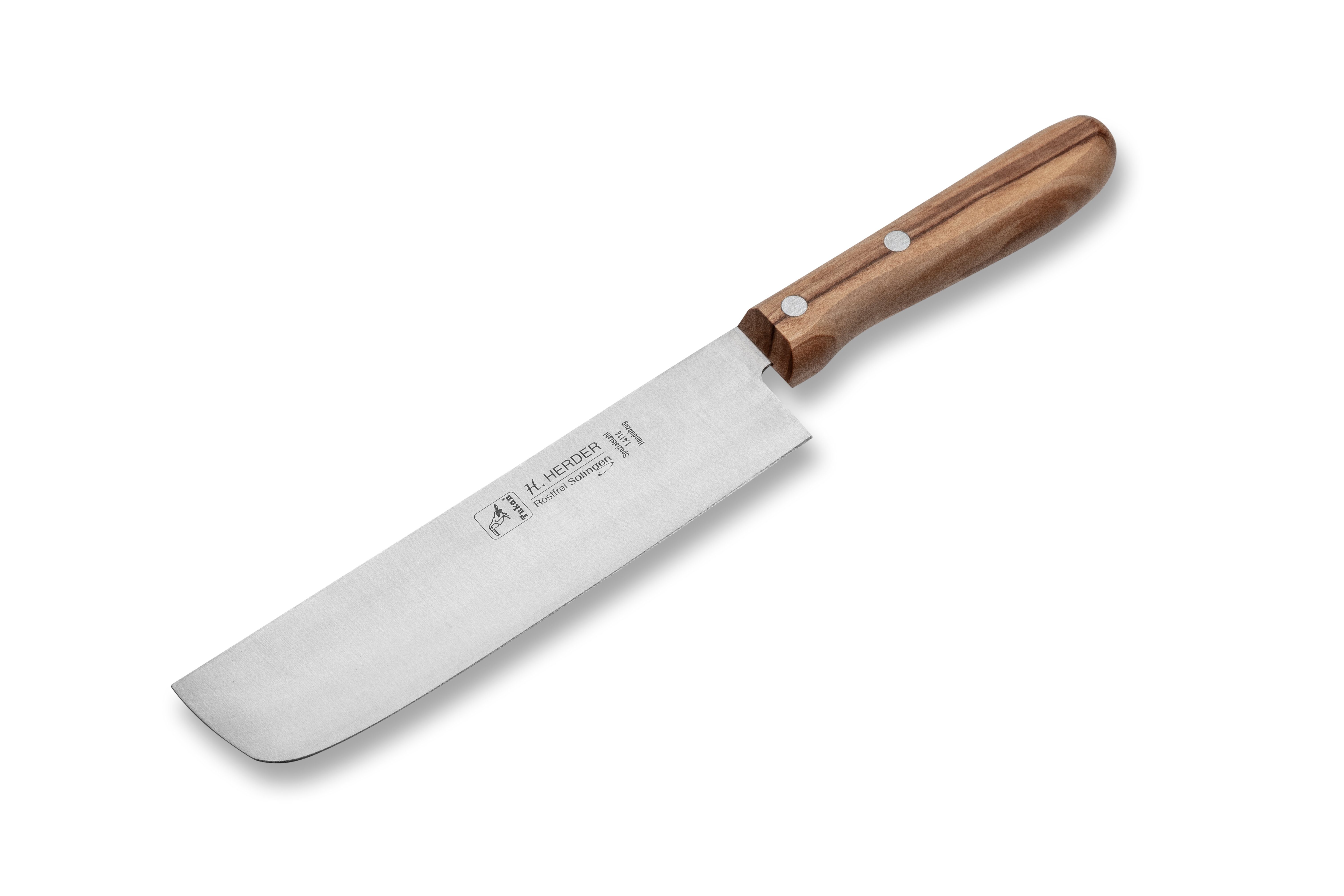 H. Herder Universalküchenmesser Nakiri 17cm mit Griff aus Olivenholz - rostfrei