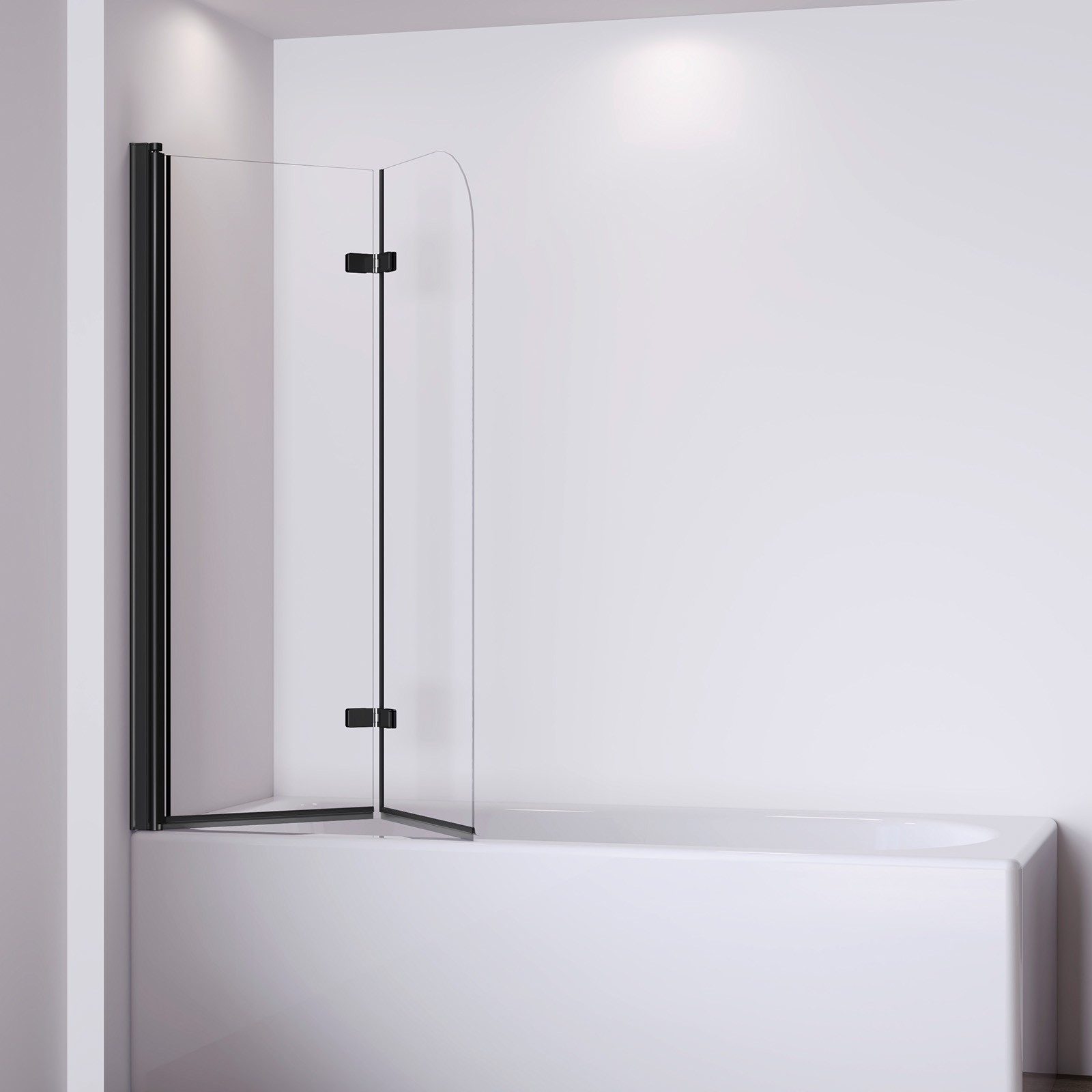 IMPTS Badewannenaufsatz Duschwand für Badewanne Duschabtrennung 2 TLG 3TLG Chrome Schwarz, Sicherheitsglas, (Set, 2 tlg), Duschtrennwand Badewanne Schwarz 2 teilig Klarglas