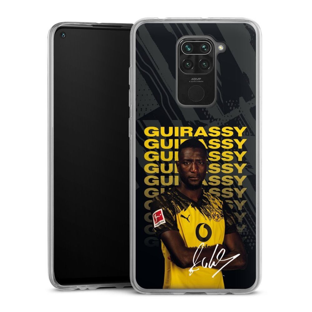DeinDesign Handyhülle Borussia Dortmund Serhou Guirassy BVB Serhou Guirassy 25/26, Xiaomi Redmi Note 9 Slim Case Silikon Hülle Ultra Dünn Schutzhülle