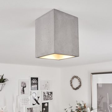 hofstein Deckenleuchte »Portegrandi« moderne Deckenlampe aus Beton in Grau, ohne Leuchtmittel, eckige Leuchte im schlichten Design, 1xGU10