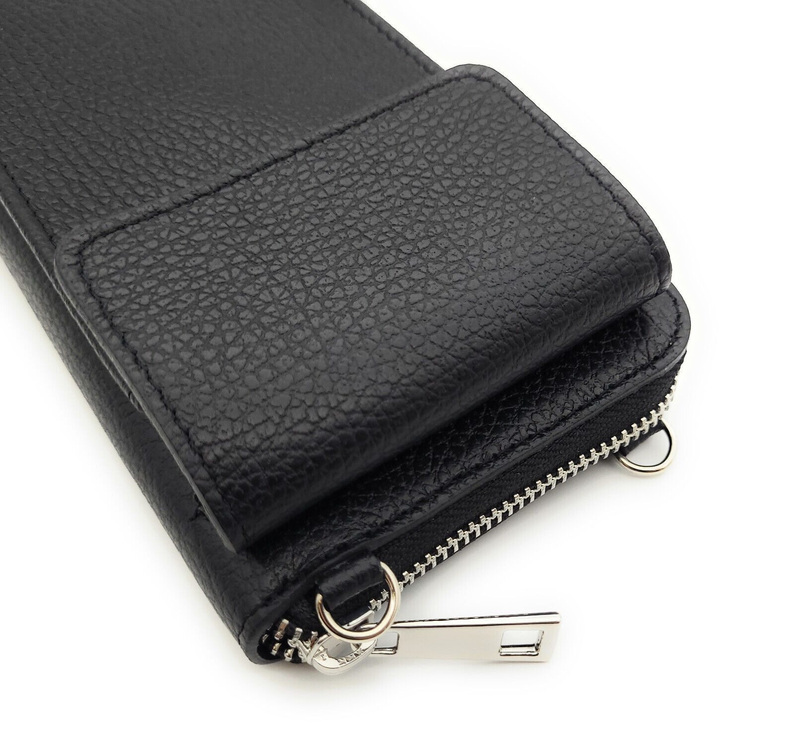 Lemasi Handytasche echt Leder Umhängetasche, Geldbörse made in Italy, Smartphonetasche, mit Kartenfächern, Schultergurt