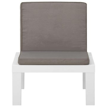 furnicato Gartenstuhl Garten-Lounge-Stuhl mit Auflage Kunststoff Weiß