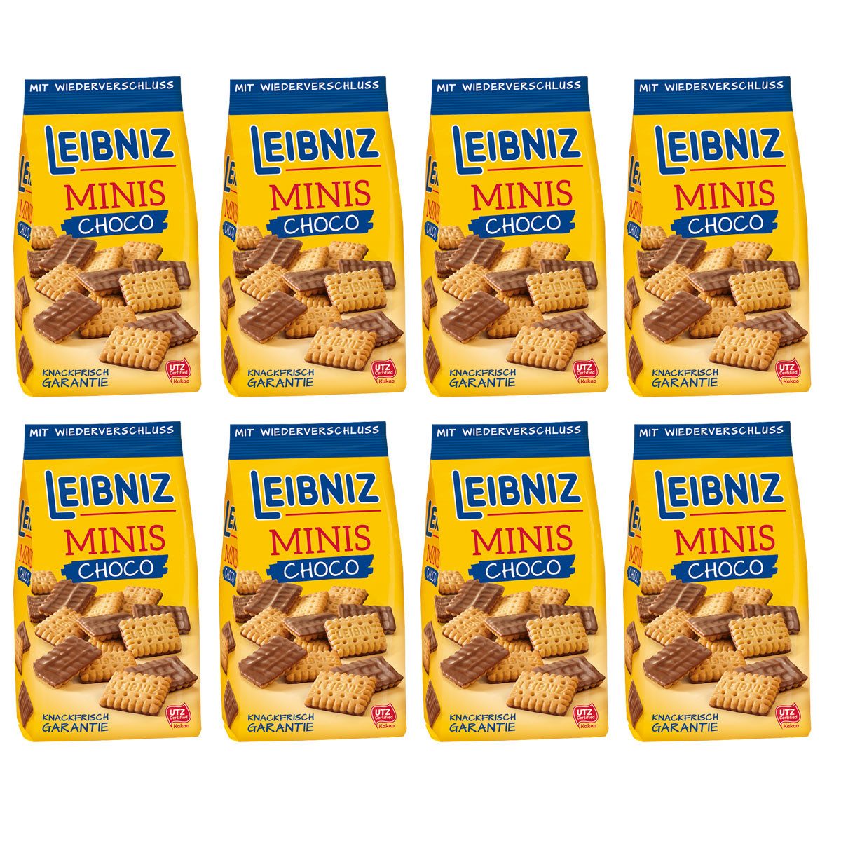 LEIBNIZ Kekse, Bahlsen Leibniz Minis Butterkekse mit schokolade 125g 8er Pack