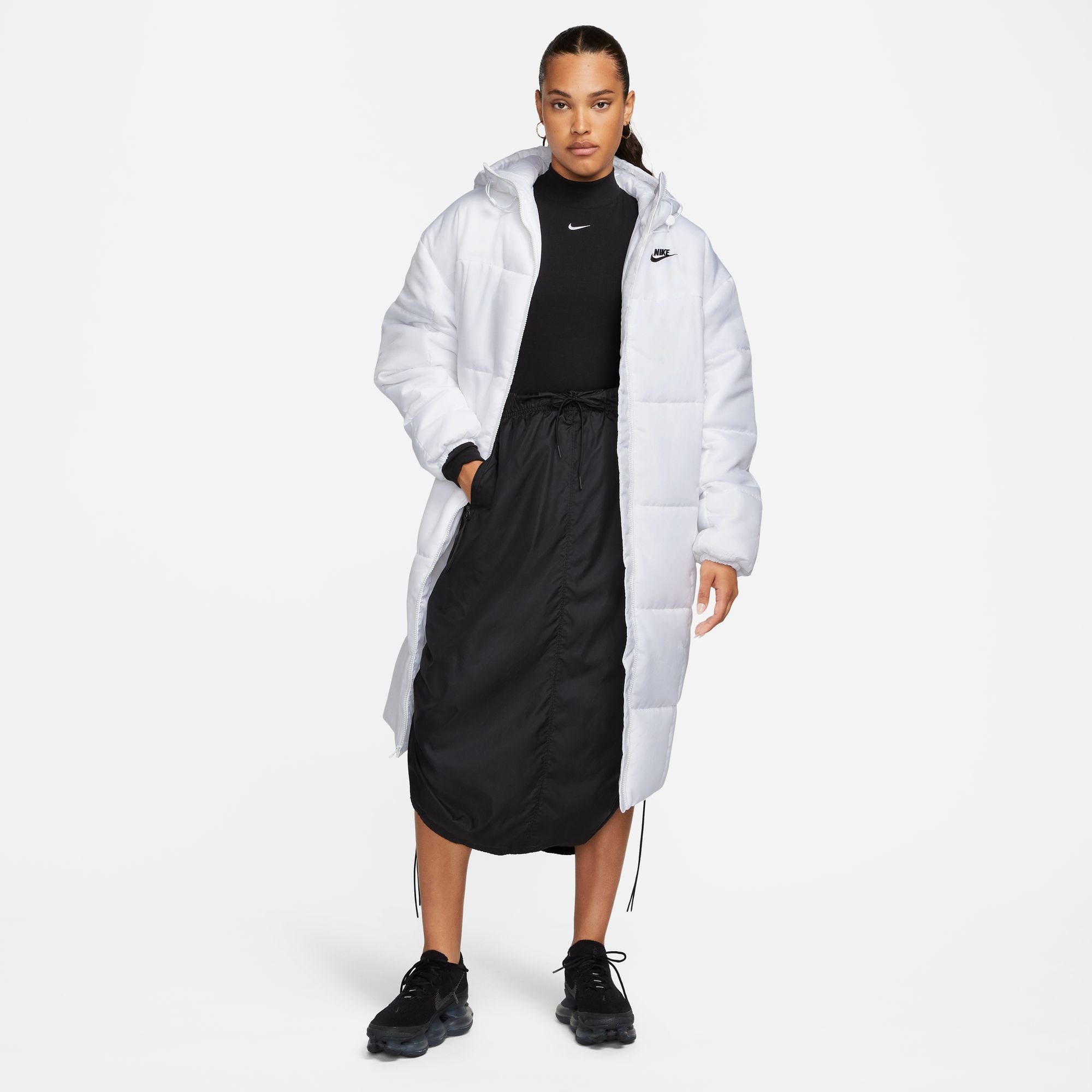 CLASSIC Nike Sportswear Steppmantel WOMEN'S THERMA-FIT PARKA WHITE/BLACK