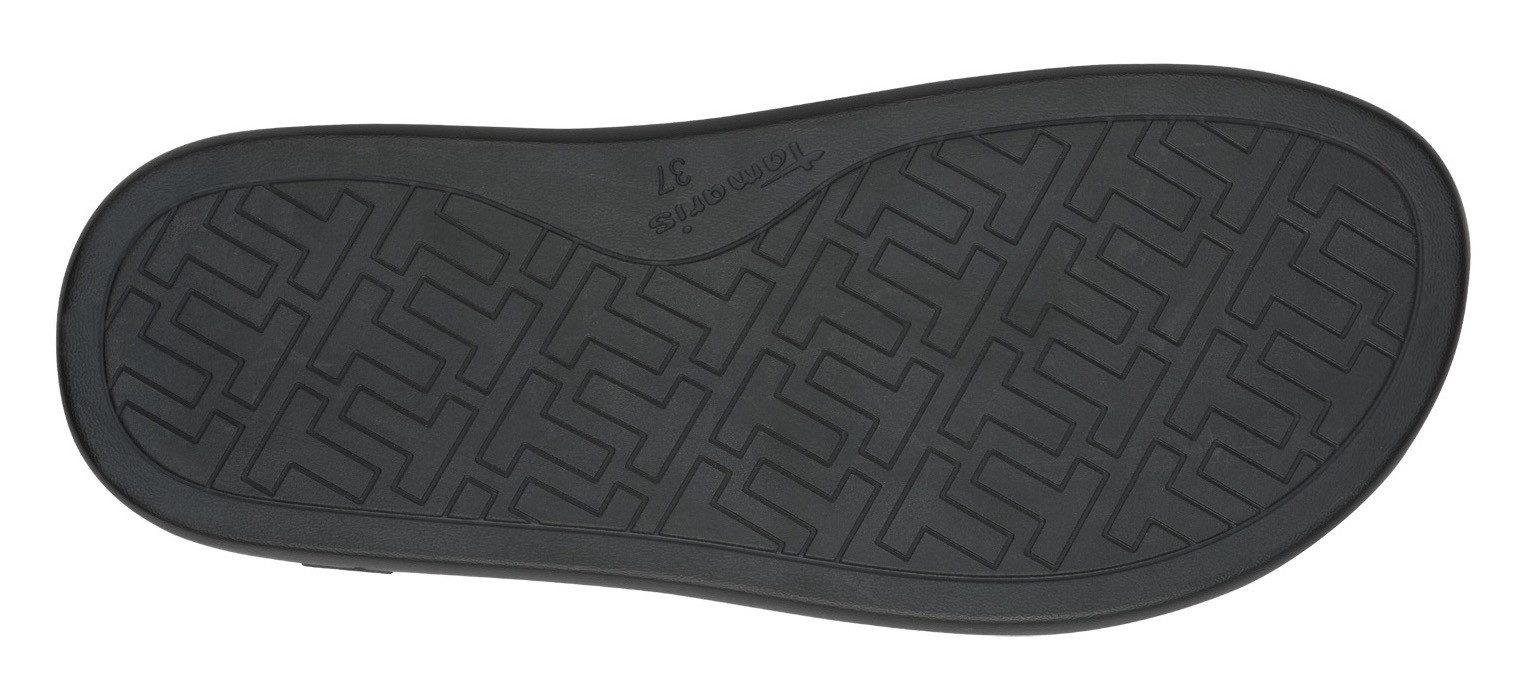 Tamaris Pantolette, Plateau, Sommerschuh, Schlappen mit kleinem Gummizug an der Bandage