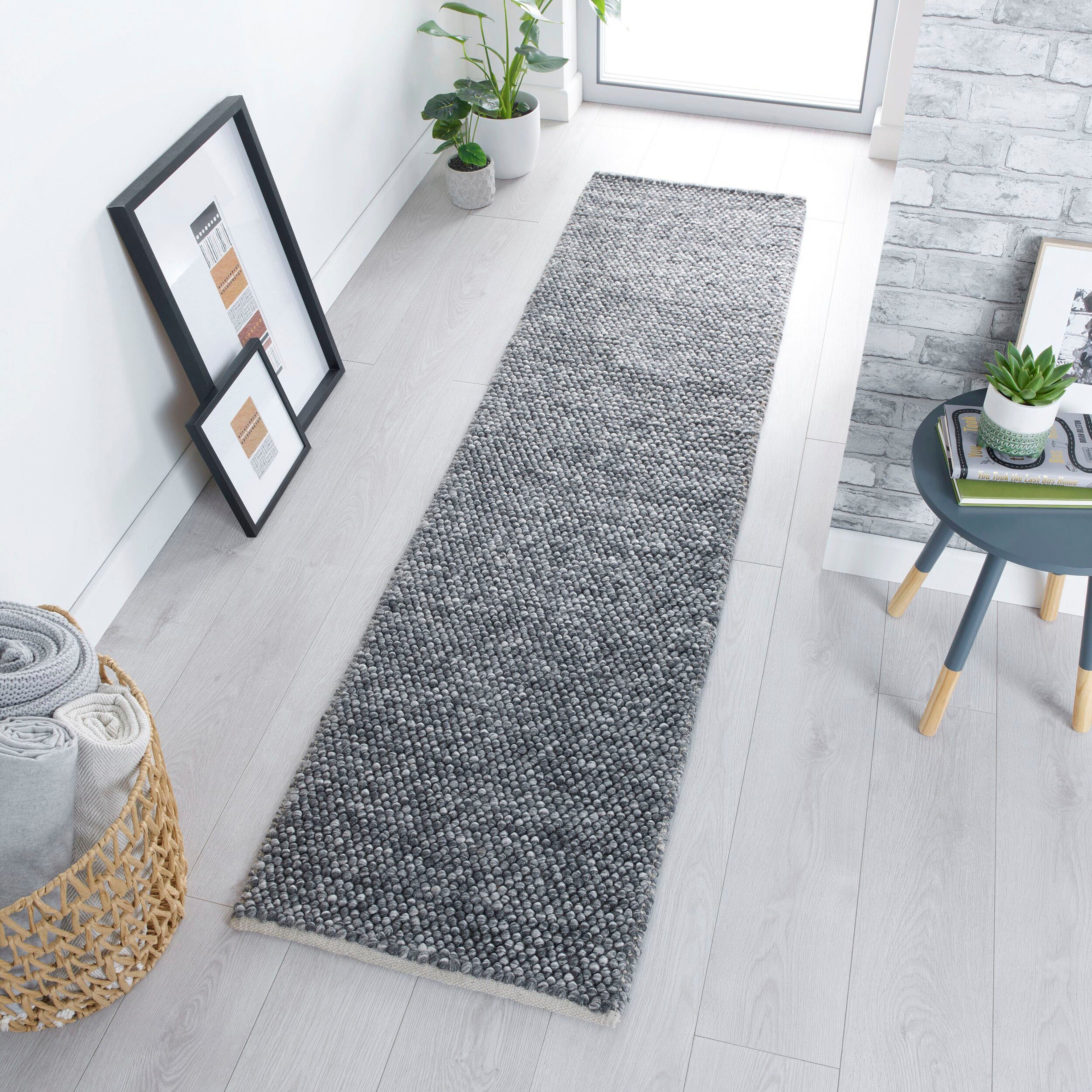 Läufer Minerals, FLAIR mm, RUGS, dunkelgrau Teppich meliert geknüpftes rechteckig, Höhe: Design, aus Wollmischung, 10