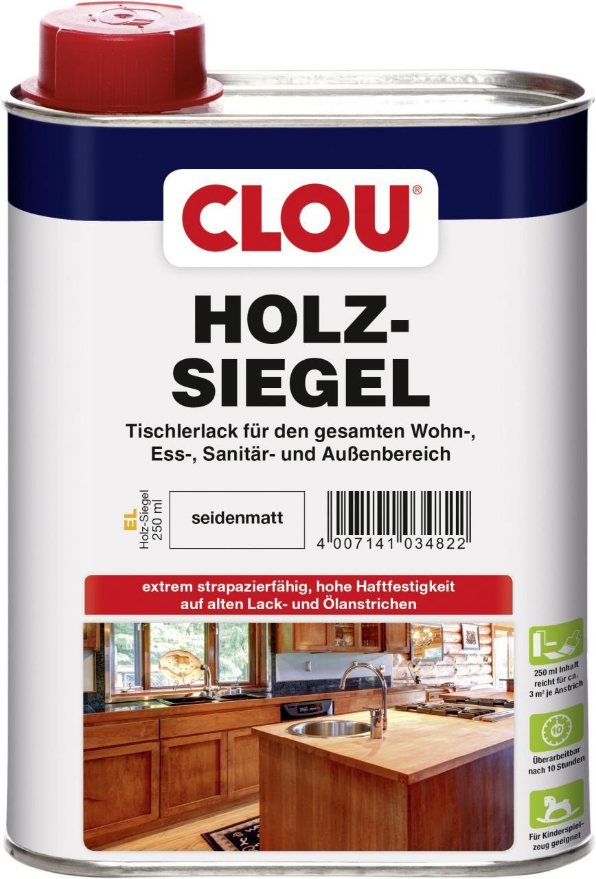 seidenmatt CLOU Clou Siegel Holz Lasur 250 ml