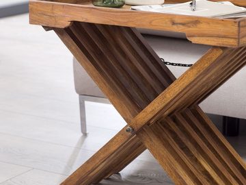 furnicato Beistelltisch MUMBAI Massivholz Sheesham Design Klapptisch Serviertablett und Tisch-Gestell