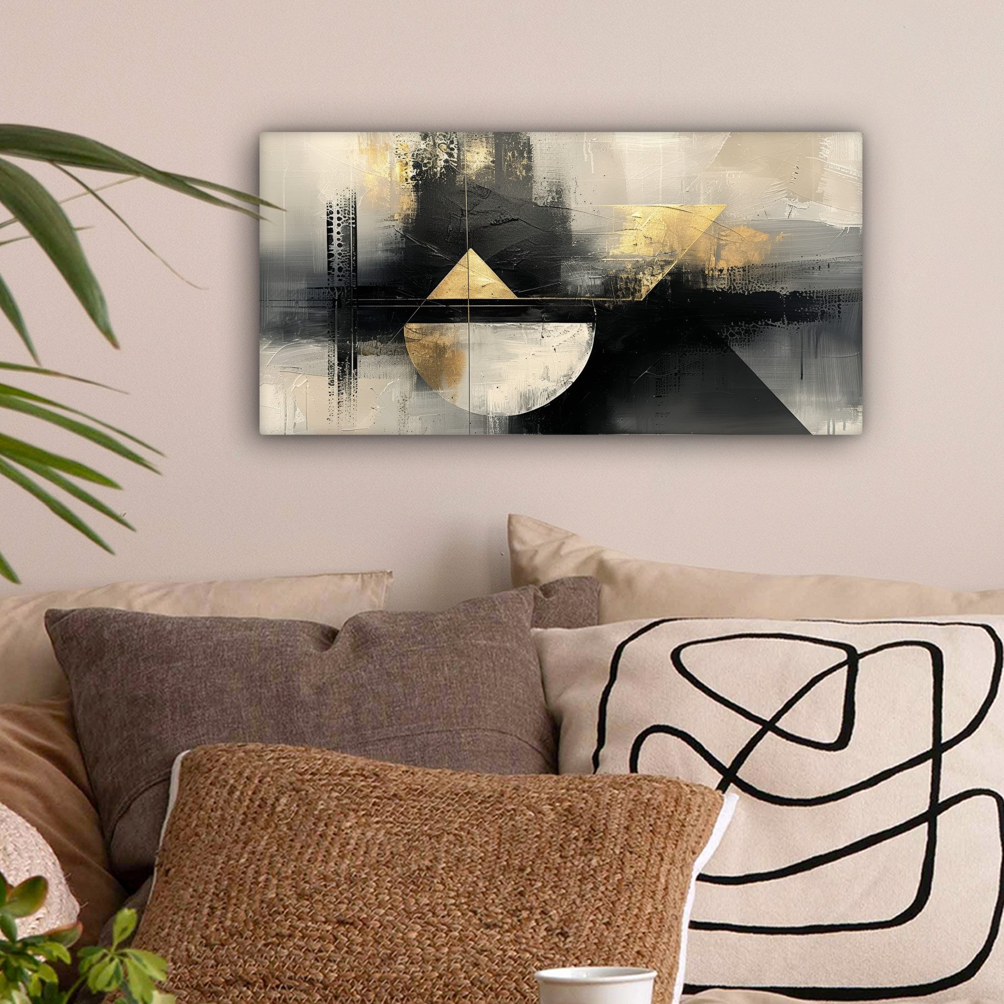 OneMillionCanvasses® Leinwandbild Panorama Abstrakt - Schwarz günstig online kaufen