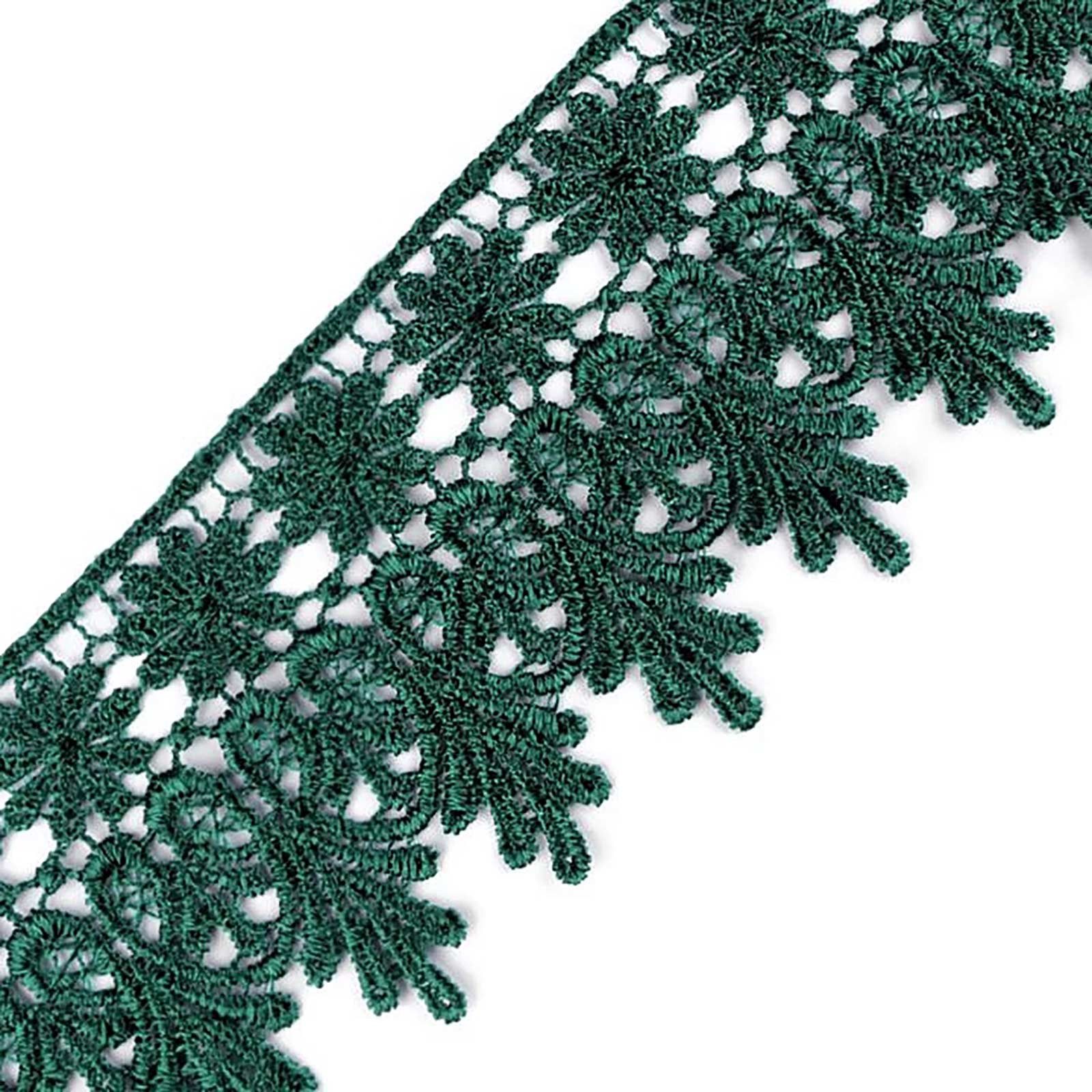 maDDma Spitzenband 1m Meterware Ätzspitze Barock Spitzenborte Borte 70mm, tannengrün