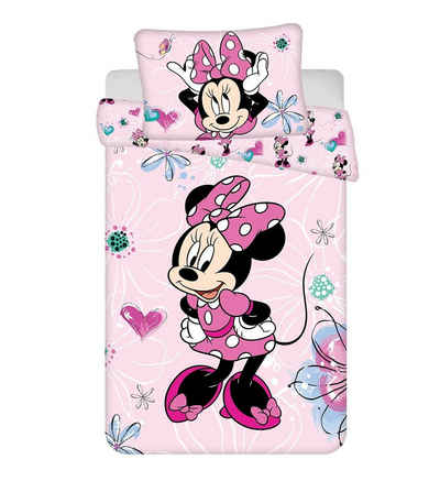 Babybettwäsche Wendebettwäsche Minnie Mouse 2tlg. Baumwolle 100x135 cm + 40x60 cm, Disney, Baumwolle, 2 teilig