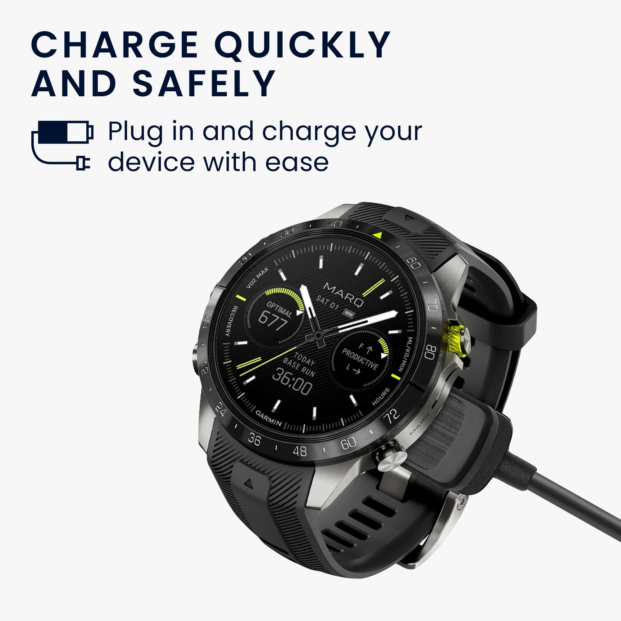 kwmobile Smartwatch Ladekabel für Garmin MARQ (Not for MARQ2) Smartphone-Ladegerät (1-tlg., USB Ladekabel für Smartwatch Aufladekabel - Fitnesstracker Ersatzkabel)