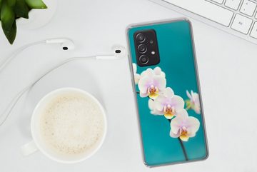 MuchoWow Handyhülle Orchidee - Blumen - Pflanze - Weiß - Lila, Phone Case, Handyhülle Samsung Galaxy A53, Silikon, Schutzhülle