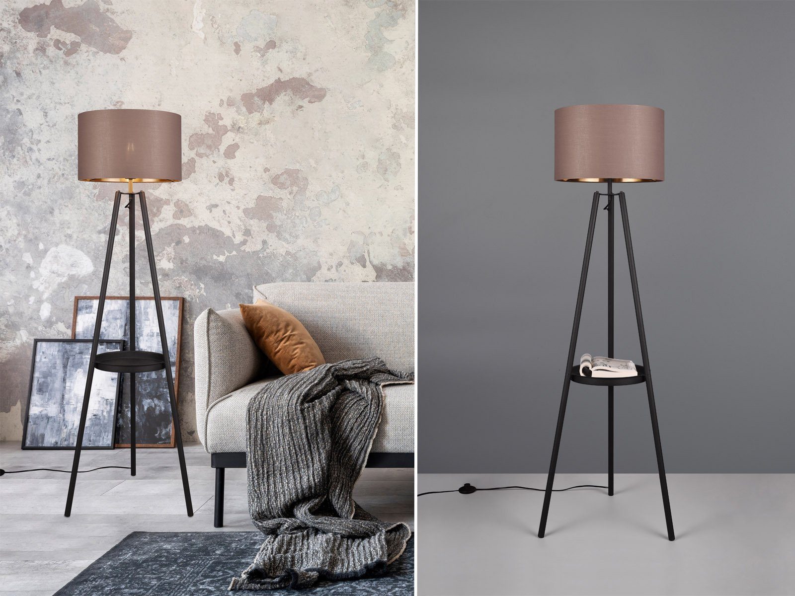 Reality Leuchten LED Stehlampe, Ablagetisch, LED wechselbar, warmweiß, ausg günstig online kaufen