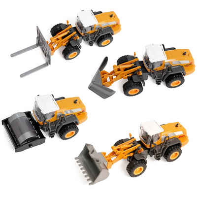 BeebeeRun Spielzeug-LKW Bauwagen-Set, (Set), Lernspielzeug mit Bagger, Stapler, Bulldozer