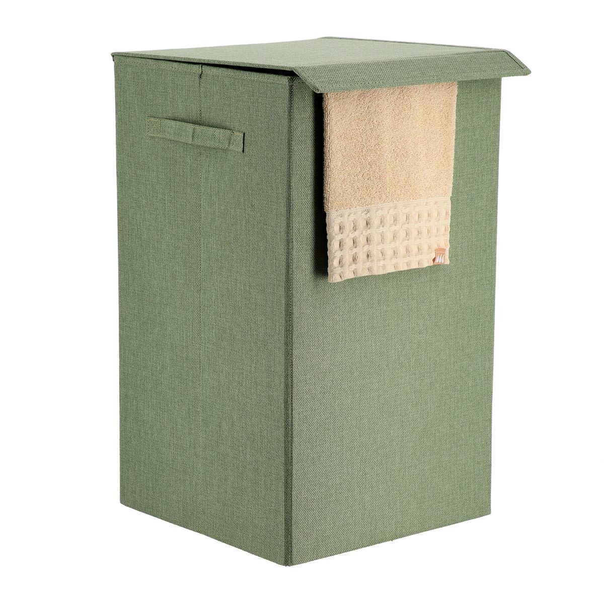 TENDANCE Wäschebox Faltbarer Wäschekorb aus Polyestergewebe MDF Wäschesammler