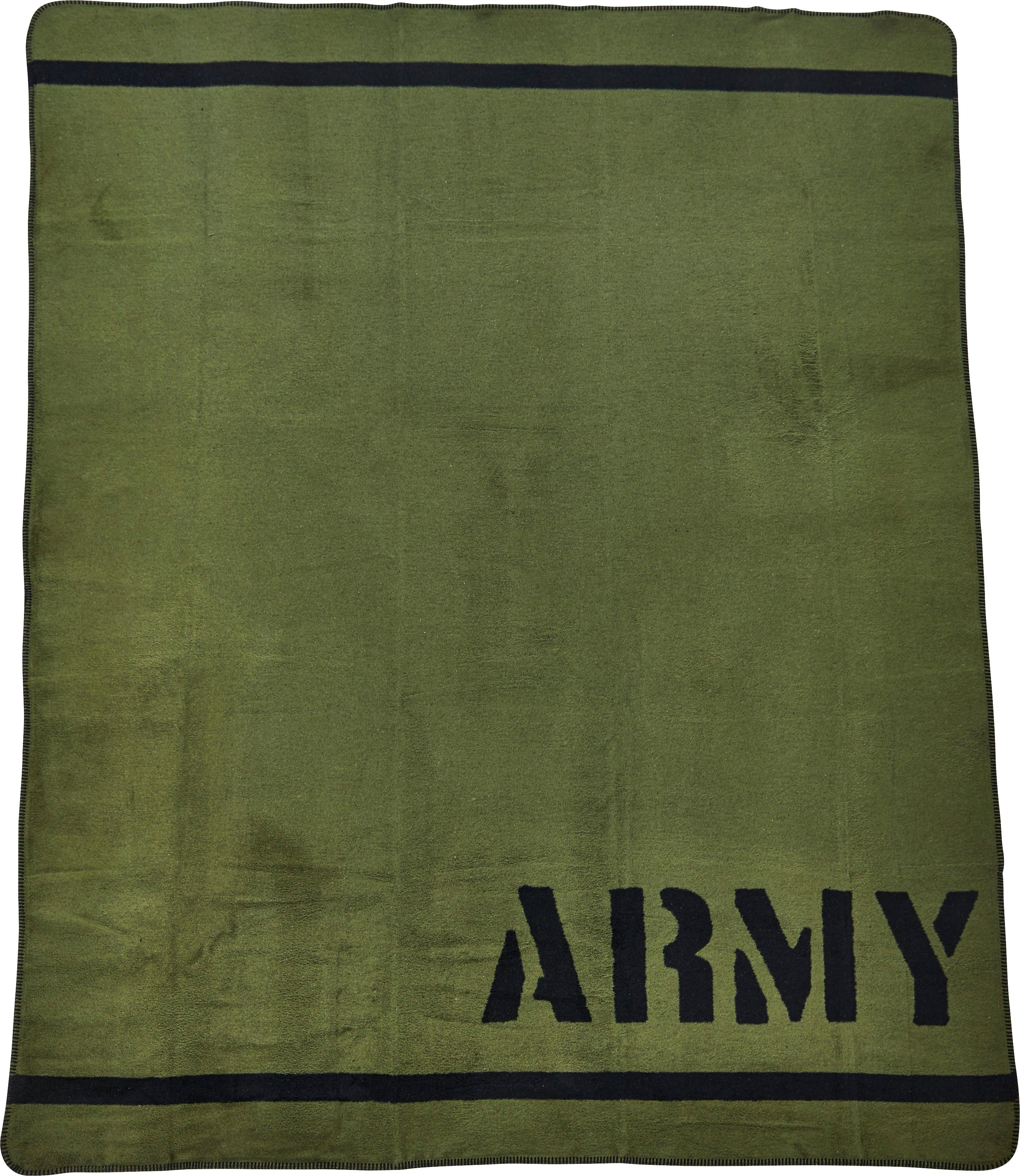 Wohndecke Army, done.®, Wohndecke mit einfassender Ziernaht, Kuscheldecke
