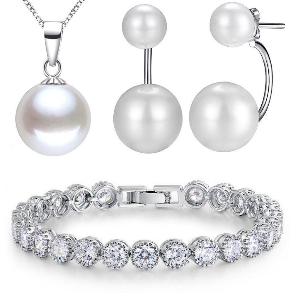 Kim Johanson Schmuckset Perle (Set, 4-tlg), aus 925 Silber und Metall günstig online kaufen