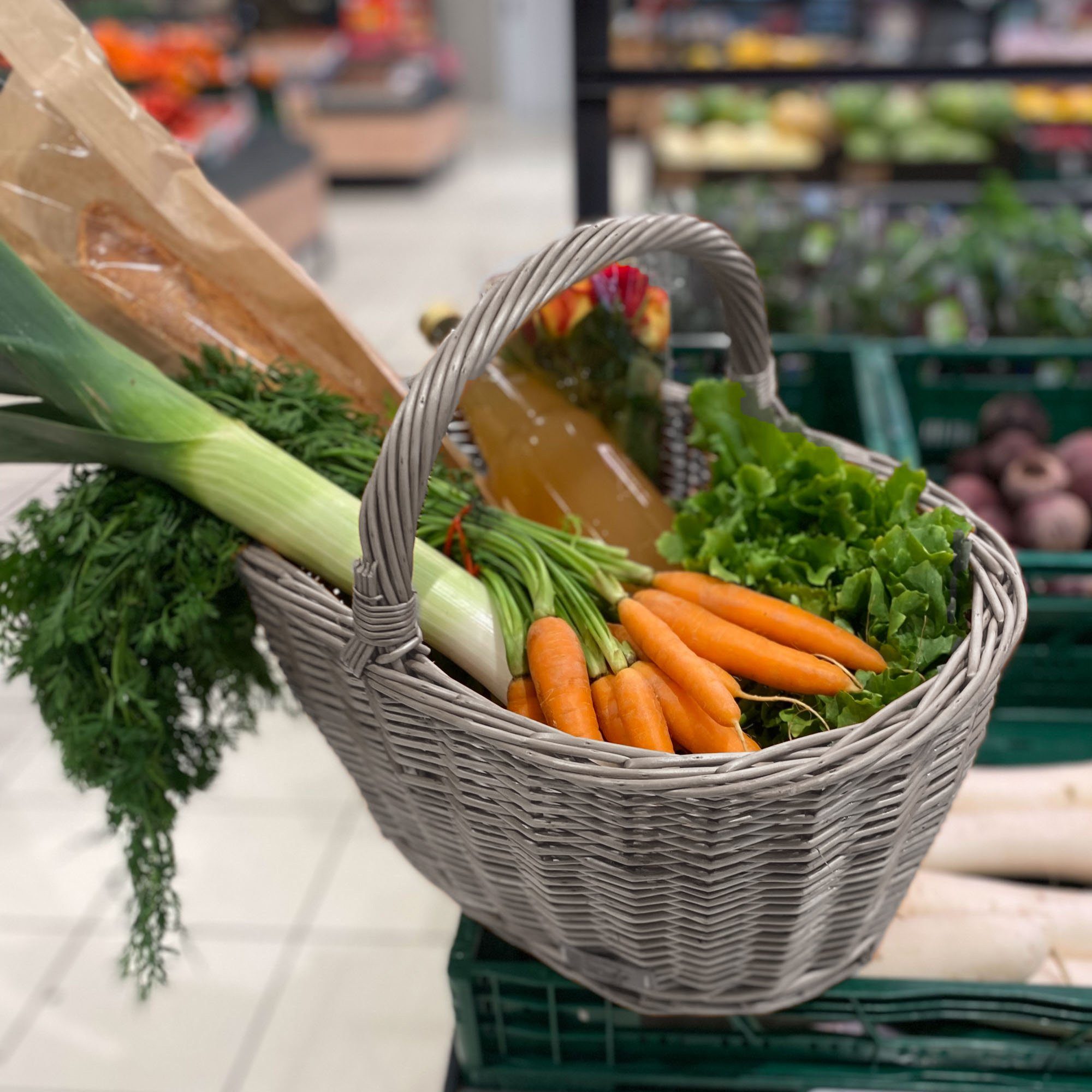 UNUS HOME Einkaufskorb Weidenkorb Henkelkorb, bügelkorb, einkaufskorb, marktkorb weide, kaminholzkorb geschenkkorb